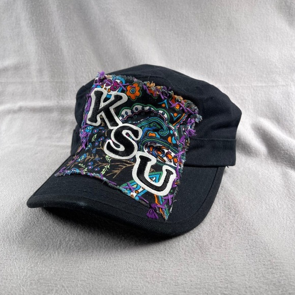Kansas State University Hat Cap‎ Womens Adjustable Black KSU K-State Army Cadet - Picture 10 of 10